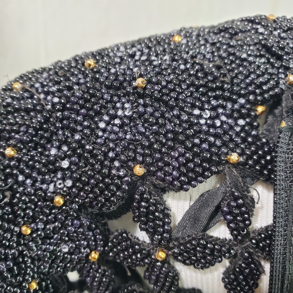 Vintage 100% Silk Robert Anthony Beaded Great Gatsby Inspired Cocktail Dress - Picture 13 of 15